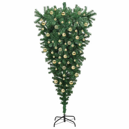Upside-down Artificial Pre-lit Christmas Tree with Ball Set PVC