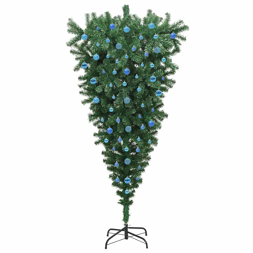 Upside-down Artificial Pre-lit Christmas Tree with Ball Set PVC