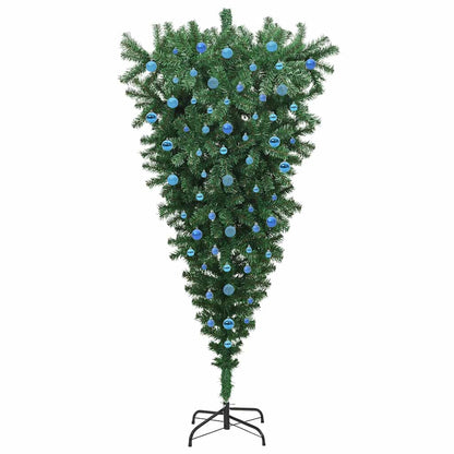 Upside-down Artificial Pre-lit Christmas Tree with Ball Set PVC