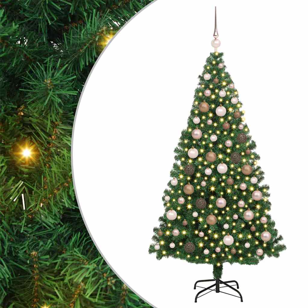 Artificial Christmas Tree with 300 LEDs with Stand Green 180 cm