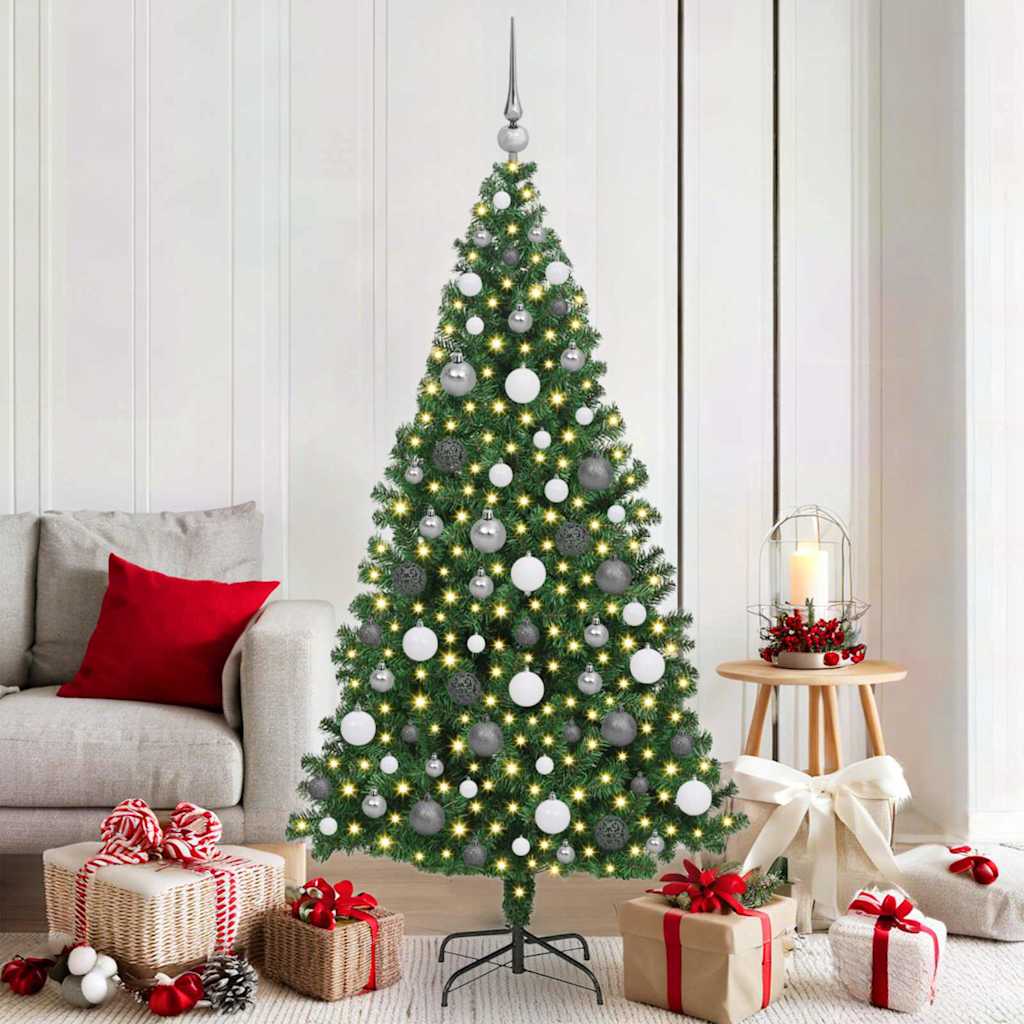 Artificial Christmas Tree with 300 LEDs with Stand Green 180 cm