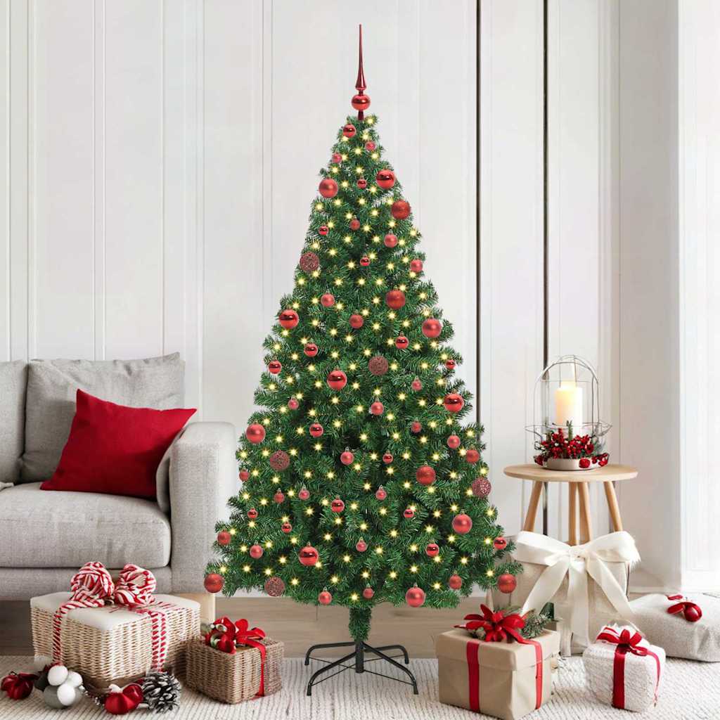 Artificial Christmas Tree with 300 LEDs with Stand Green 180 cm