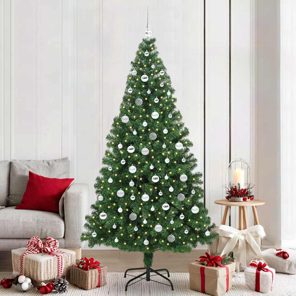 Artificial Christmas Tree with 300 LEDs with Stand Green 210 cm