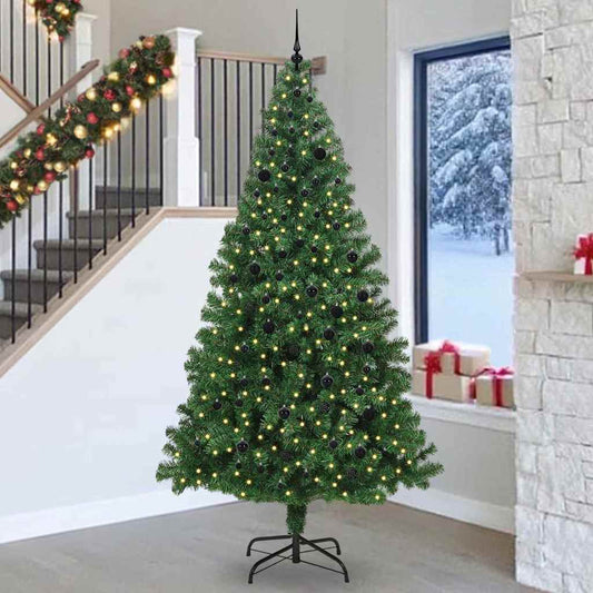 Artificial Christmas Tree with 300 LEDs with Stand Green 240 cm