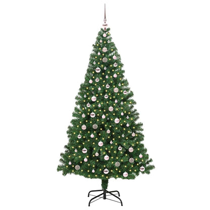 Artificial Christmas Tree with 300 LEDs with Stand Green 240 cm