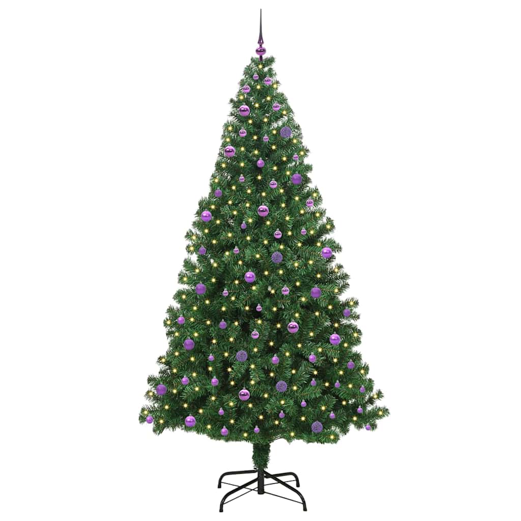 Artificial Christmas Tree with 300 LEDs with Stand Green 240 cm