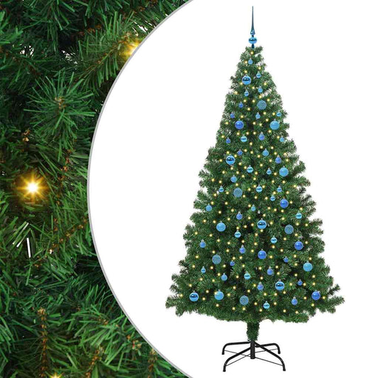 Artificial Christmas Tree with 300 LEDs with Stand Green 240 cm