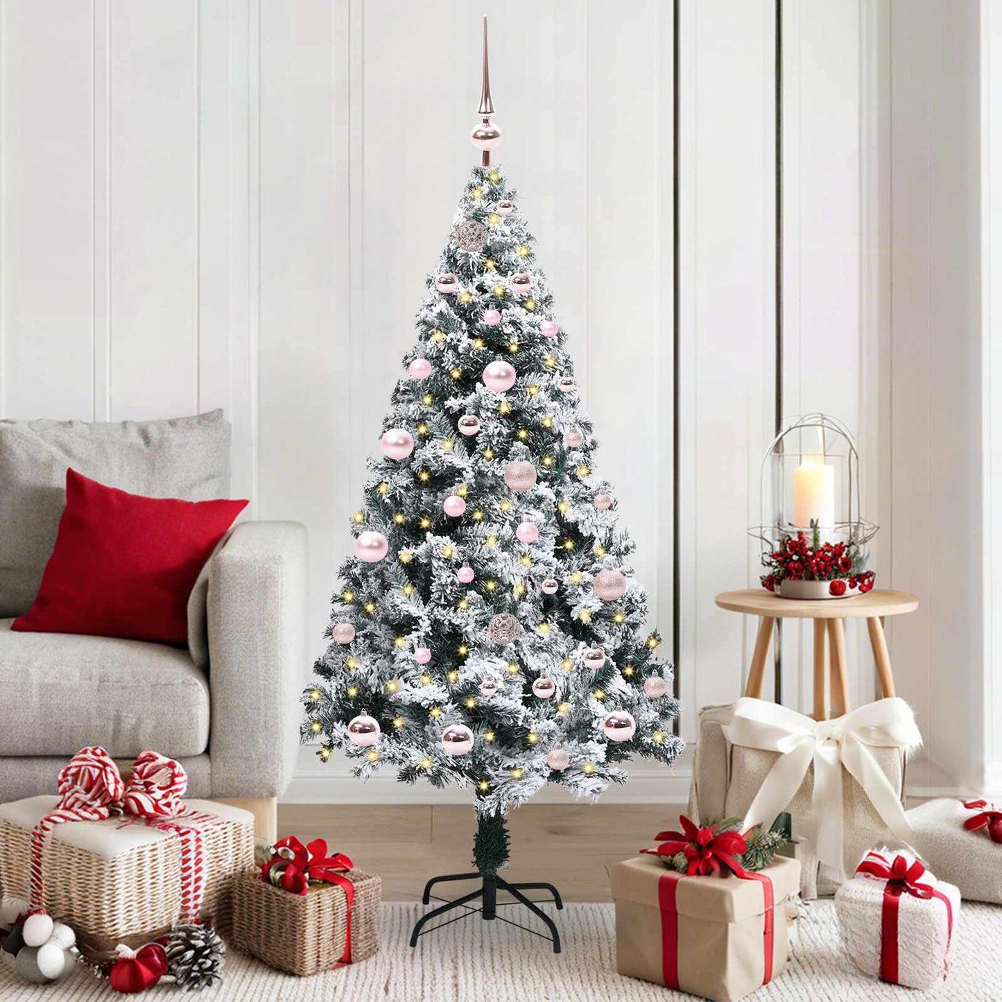 Artificial Christmas Tree with 150 LEDs with Stand White 150 cm