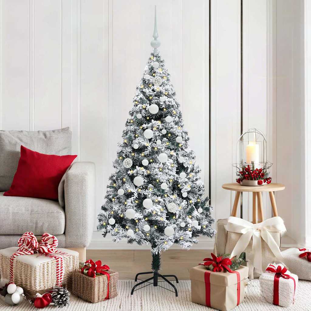 Artificial Christmas Tree with 150 LEDs with Stand White 150 cm