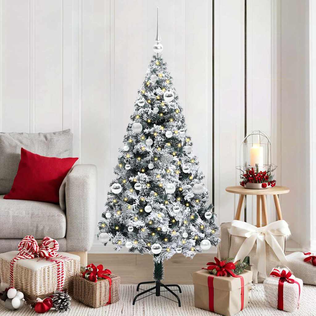 Artificial Christmas Tree with 150 LEDs with Stand White 150 cm