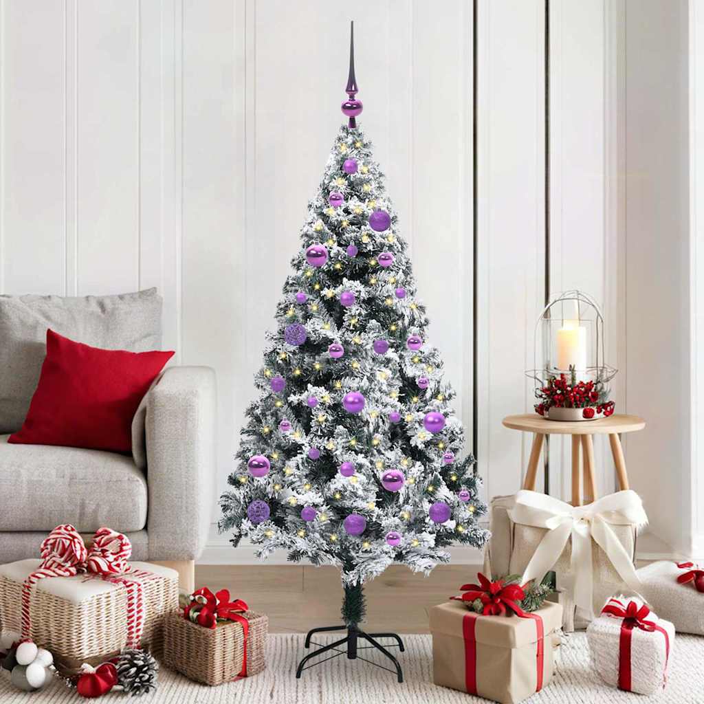 Artificial Christmas Tree with 150 LEDs with Stand White 150 cm