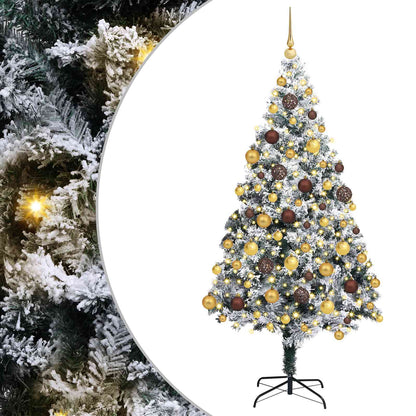 Artificial Christmas Tree with 300 LEDs with Stand White 180 cm