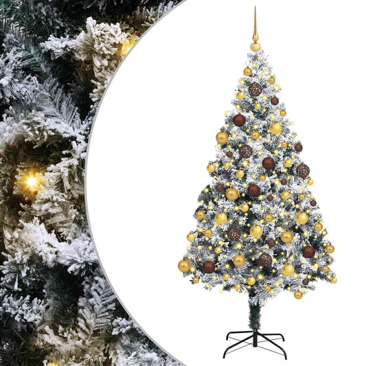 Artificial Christmas Tree with 300 LEDs with Stand White 180 cm