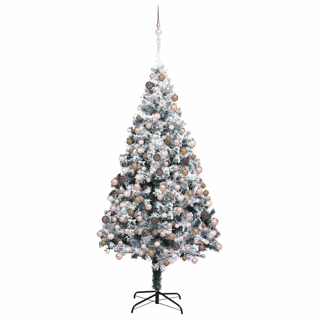 Artificial Christmas Tree with 300 LEDs with Stand White 180 cm