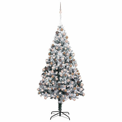 Artificial Christmas Tree with 300 LEDs with Stand White 180 cm