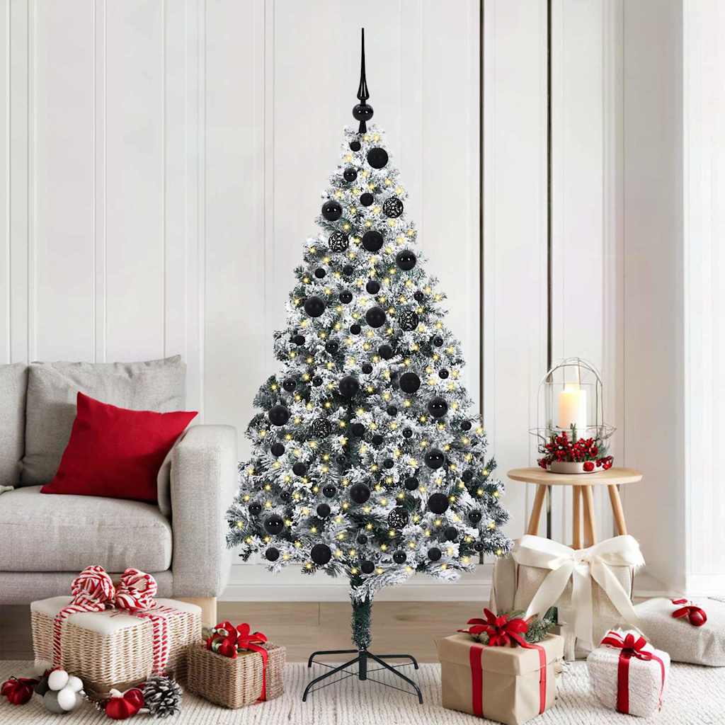 Artificial Christmas Tree with 300 LEDs with Stand White 180 cm