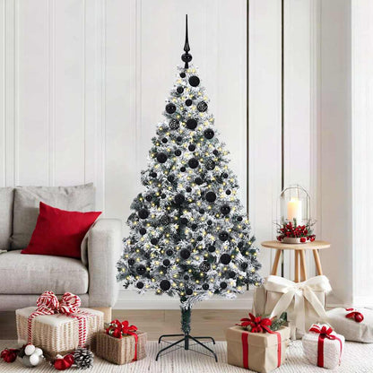 Artificial Christmas Tree with 300 LEDs with Stand White 180 cm