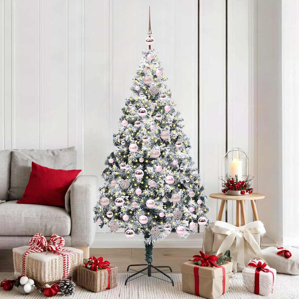 Artificial Christmas Tree with 300 LEDs with Stand White 180 cm