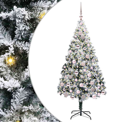 Artificial Christmas Tree with 300 LEDs with Stand White 180 cm