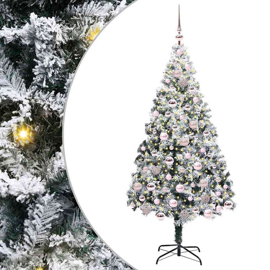 Artificial Christmas Tree with 300 LEDs with Stand White 180 cm
