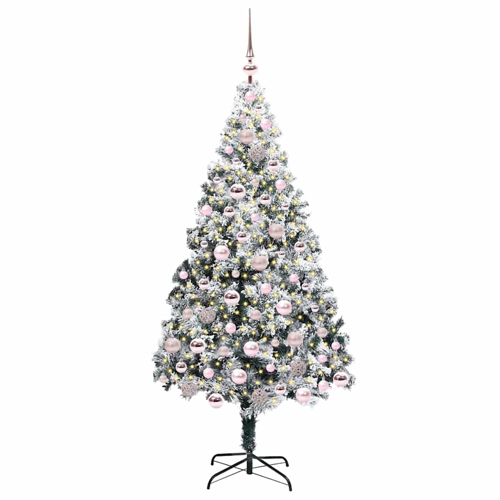 Artificial Christmas Tree with 300 LEDs with Stand White 180 cm