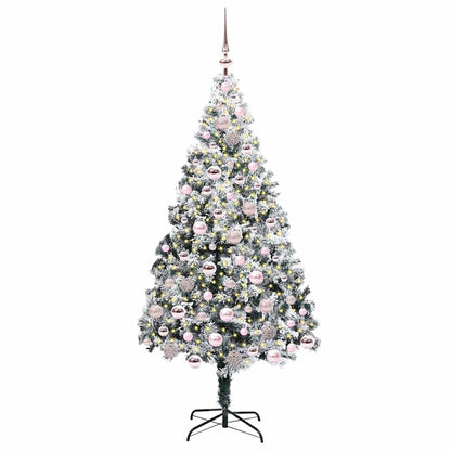 Artificial Christmas Tree with 300 LEDs with Stand White 180 cm
