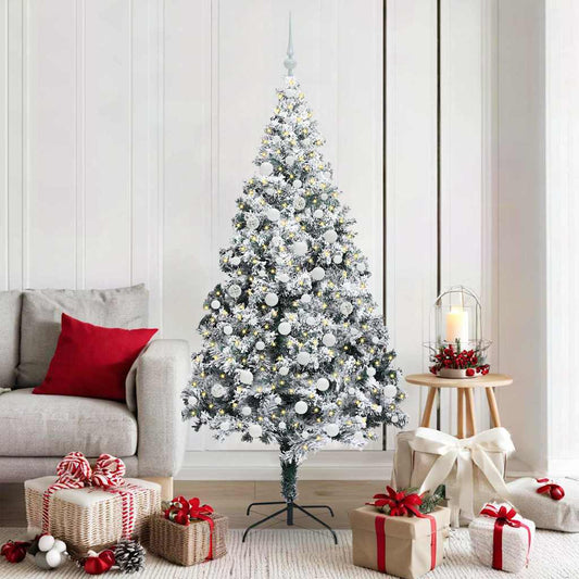 Artificial Christmas Tree with 300 LEDs with Stand White 180 cm