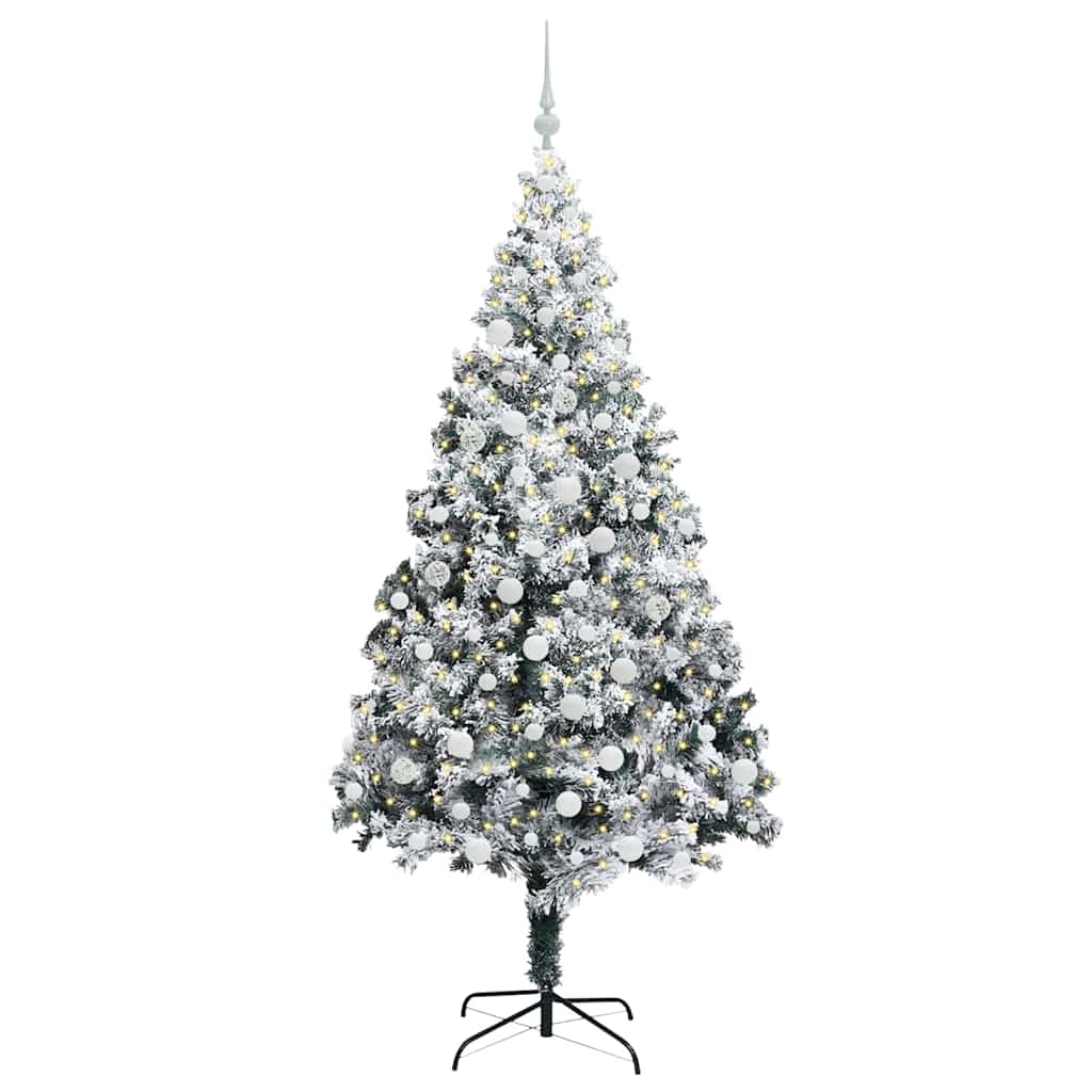 Artificial Christmas Tree with 300 LEDs with Stand White 180 cm