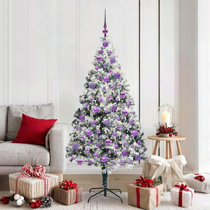 Artificial Christmas Tree with 300 LEDs with Stand White 180 cm