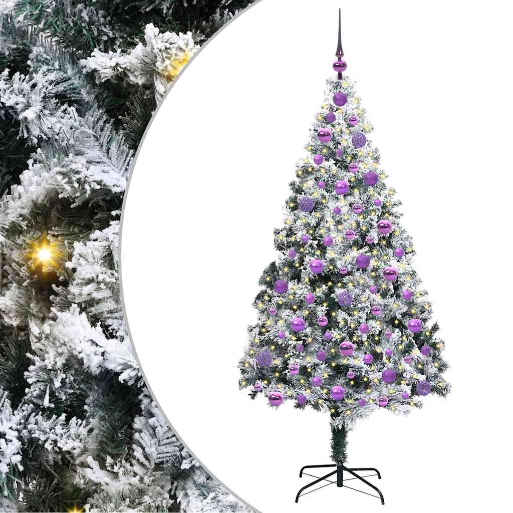 Artificial Christmas Tree with 300 LEDs with Stand White 180 cm