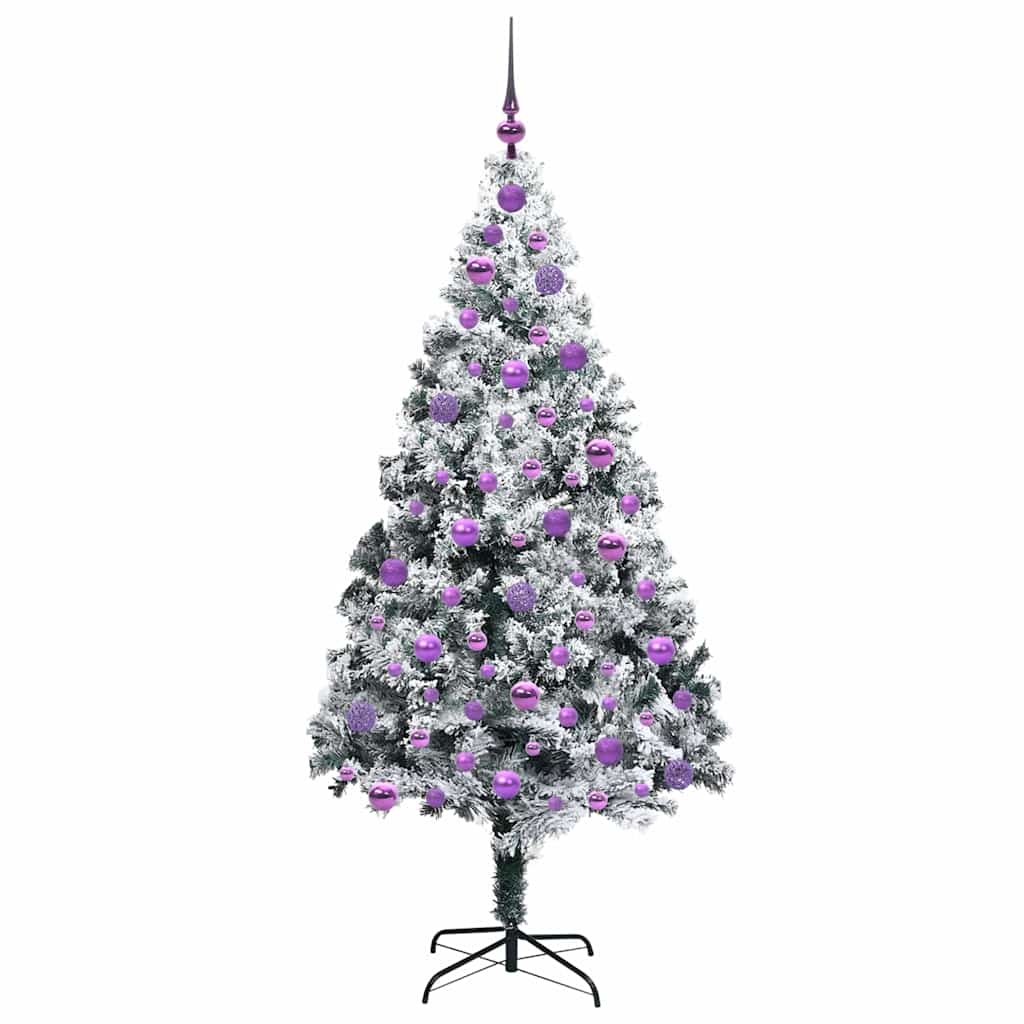 Artificial Christmas Tree with 300 LEDs with Stand White 180 cm