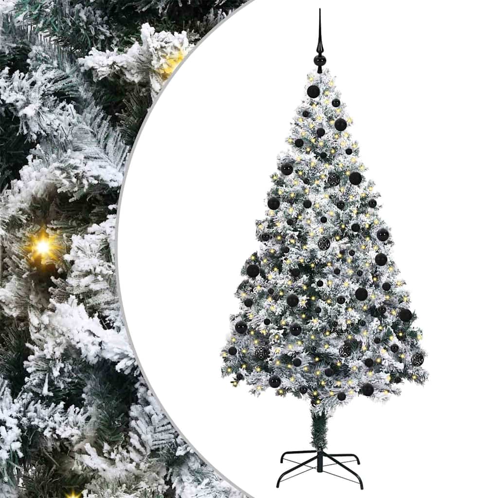 Artificial Christmas Tree with 300 LEDs with Stand White 210 cm