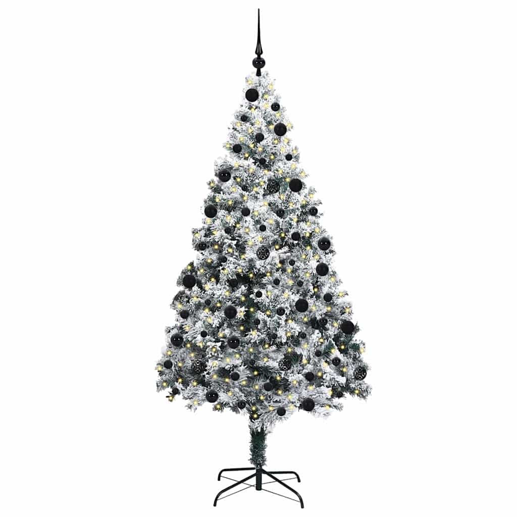 Artificial Christmas Tree with 300 LEDs with Stand White 210 cm