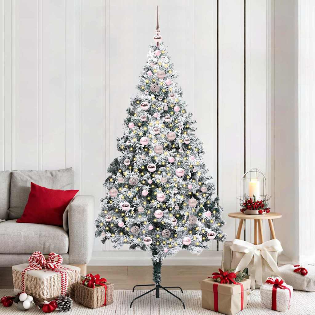 Artificial Christmas Tree with 300 LEDs with Stand White 210 cm