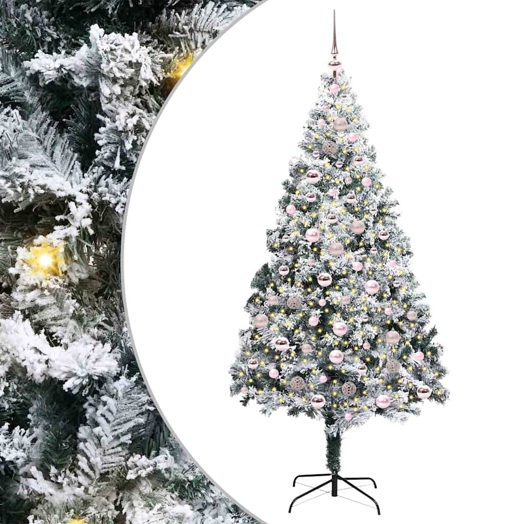 Artificial Christmas Tree with 300 LEDs with Stand White 210 cm