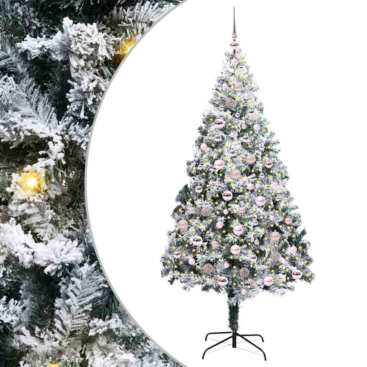 Artificial Christmas Tree with 300 LEDs with Stand White 210 cm