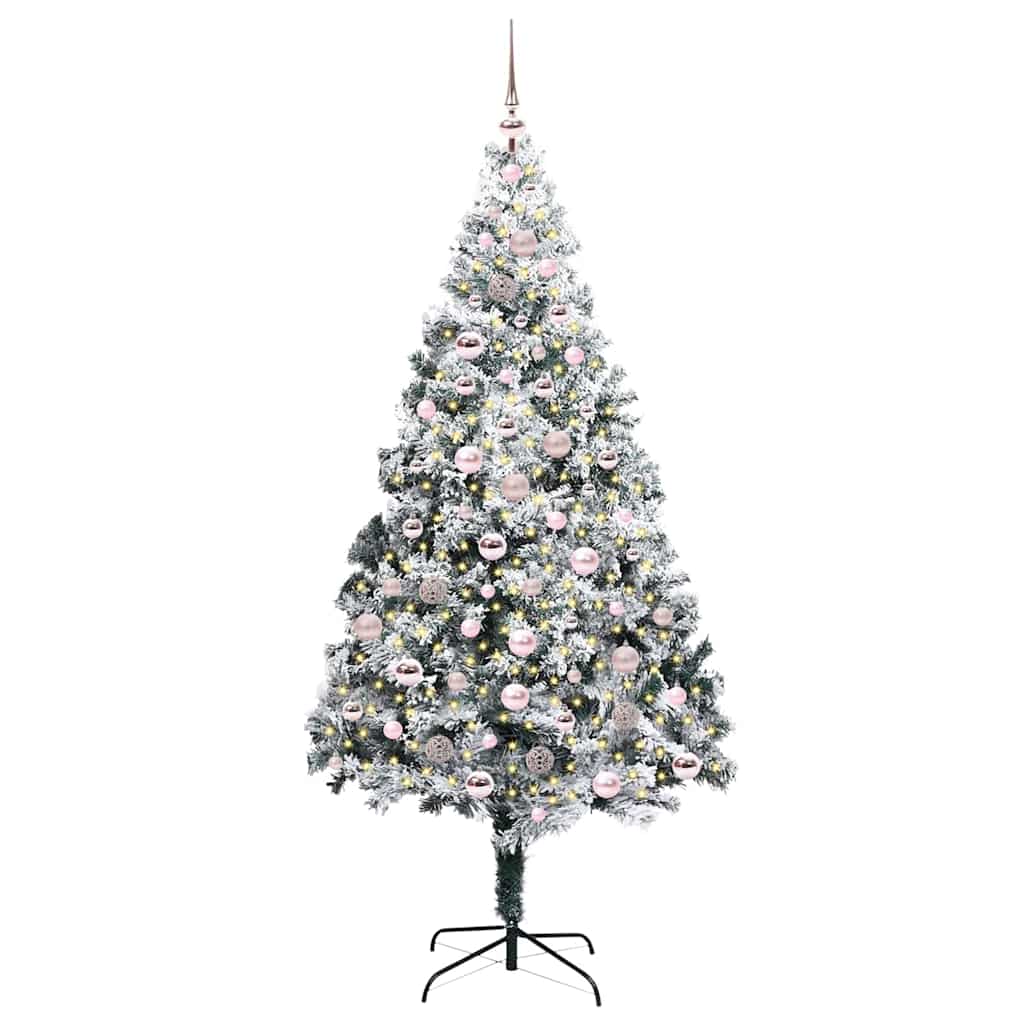Artificial Christmas Tree with 300 LEDs with Stand White 210 cm