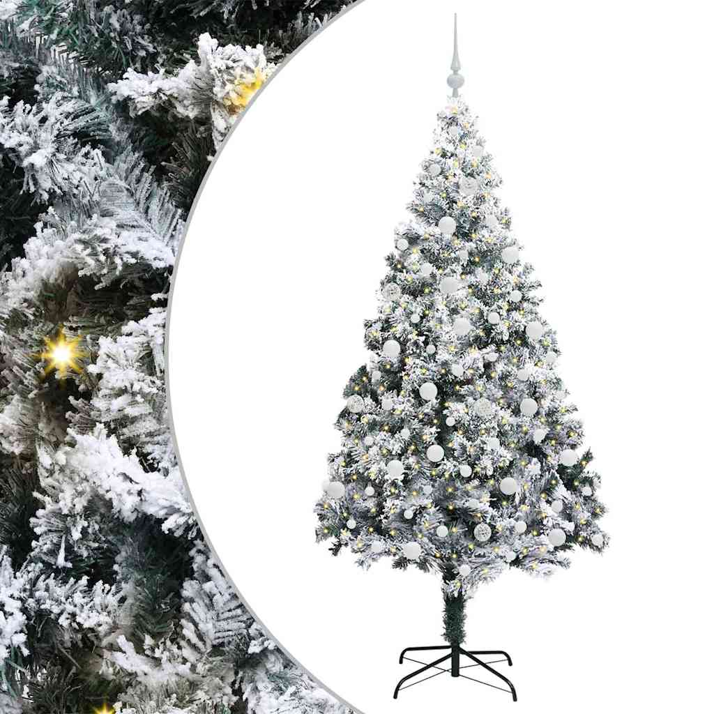 Artificial Christmas Tree with 300 LEDs with Stand White 210 cm