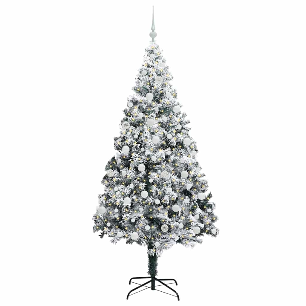 Artificial Christmas Tree with 300 LEDs with Stand White 210 cm