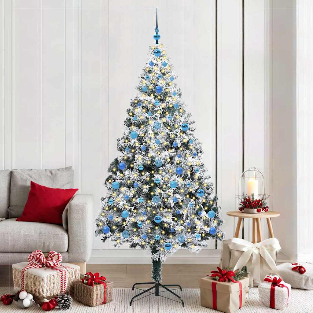 Artificial Christmas Tree with 300 LEDs with Stand White 210 cm