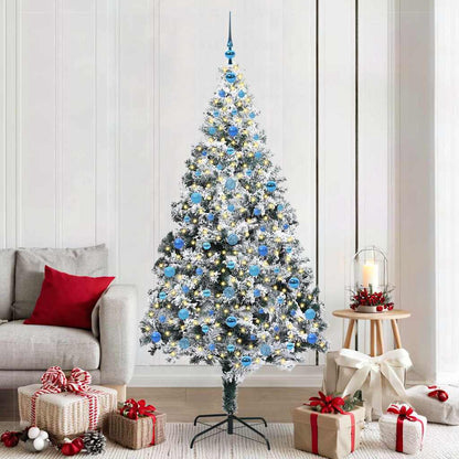 Artificial Christmas Tree with 300 LEDs with Stand White 210 cm