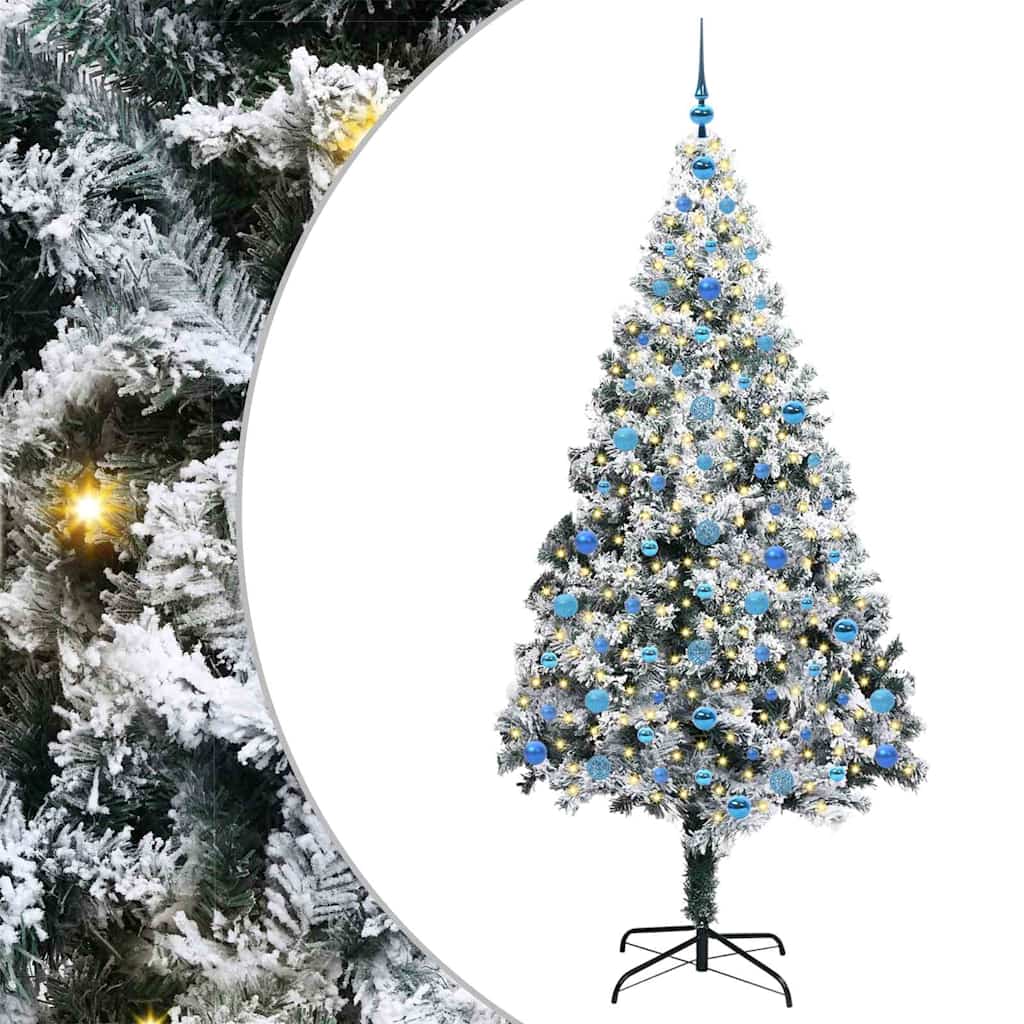 Artificial Christmas Tree with 300 LEDs with Stand White 210 cm