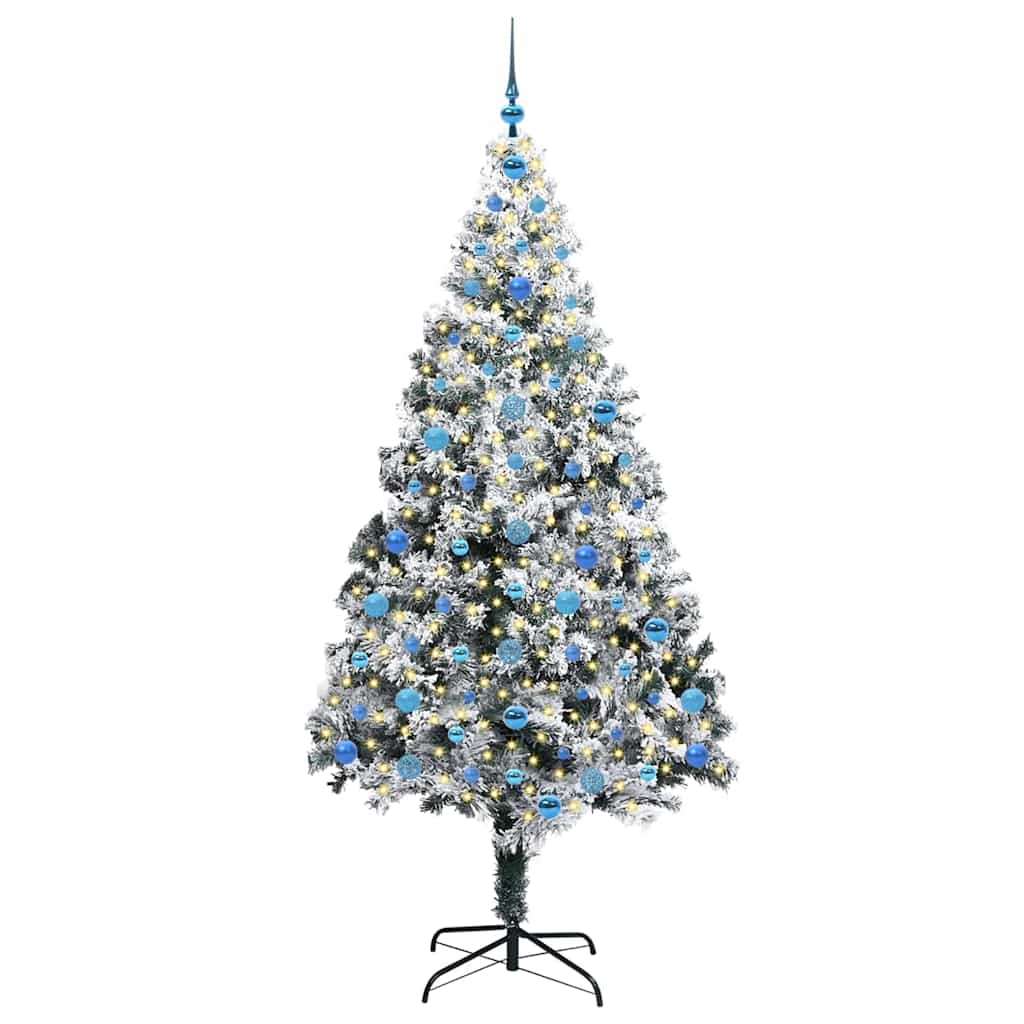 Artificial Christmas Tree with 300 LEDs with Stand White 210 cm