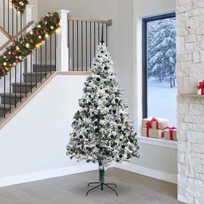 Artificial Christmas Tree with 300 LEDs with Stand White 240 cm