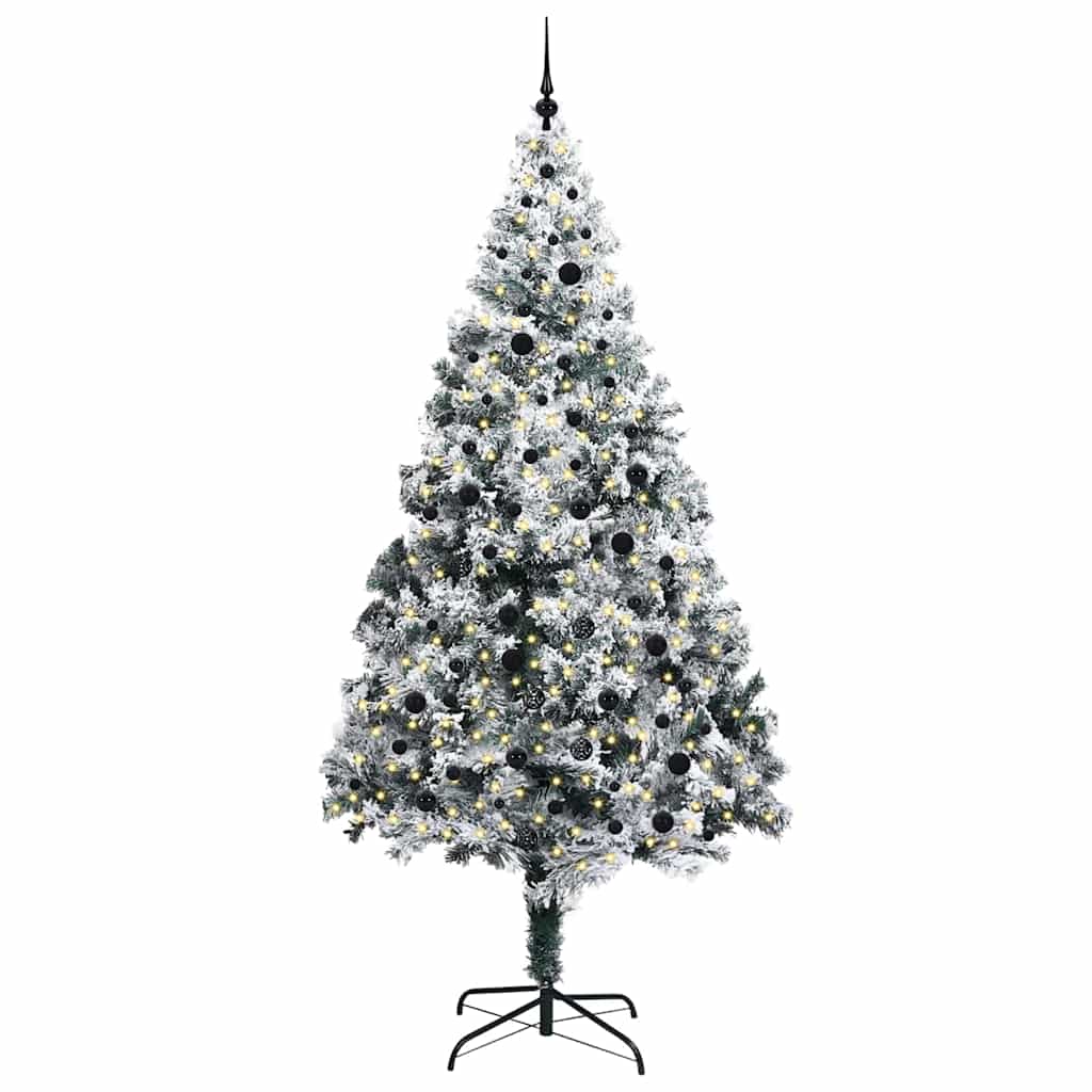 Artificial Christmas Tree with 300 LEDs with Stand White 240 cm
