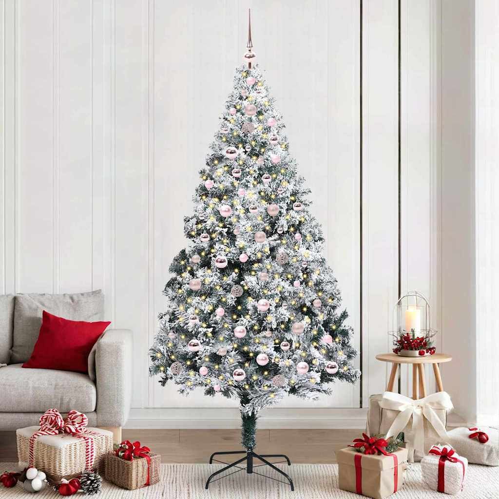Artificial Christmas Tree with 300 LEDs with Stand White 240 cm