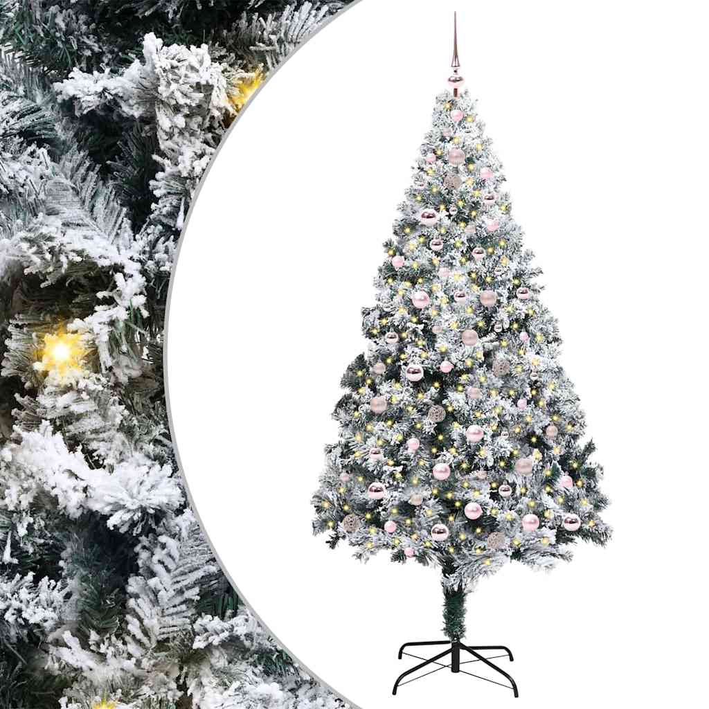 Artificial Christmas Tree with 300 LEDs with Stand White 240 cm