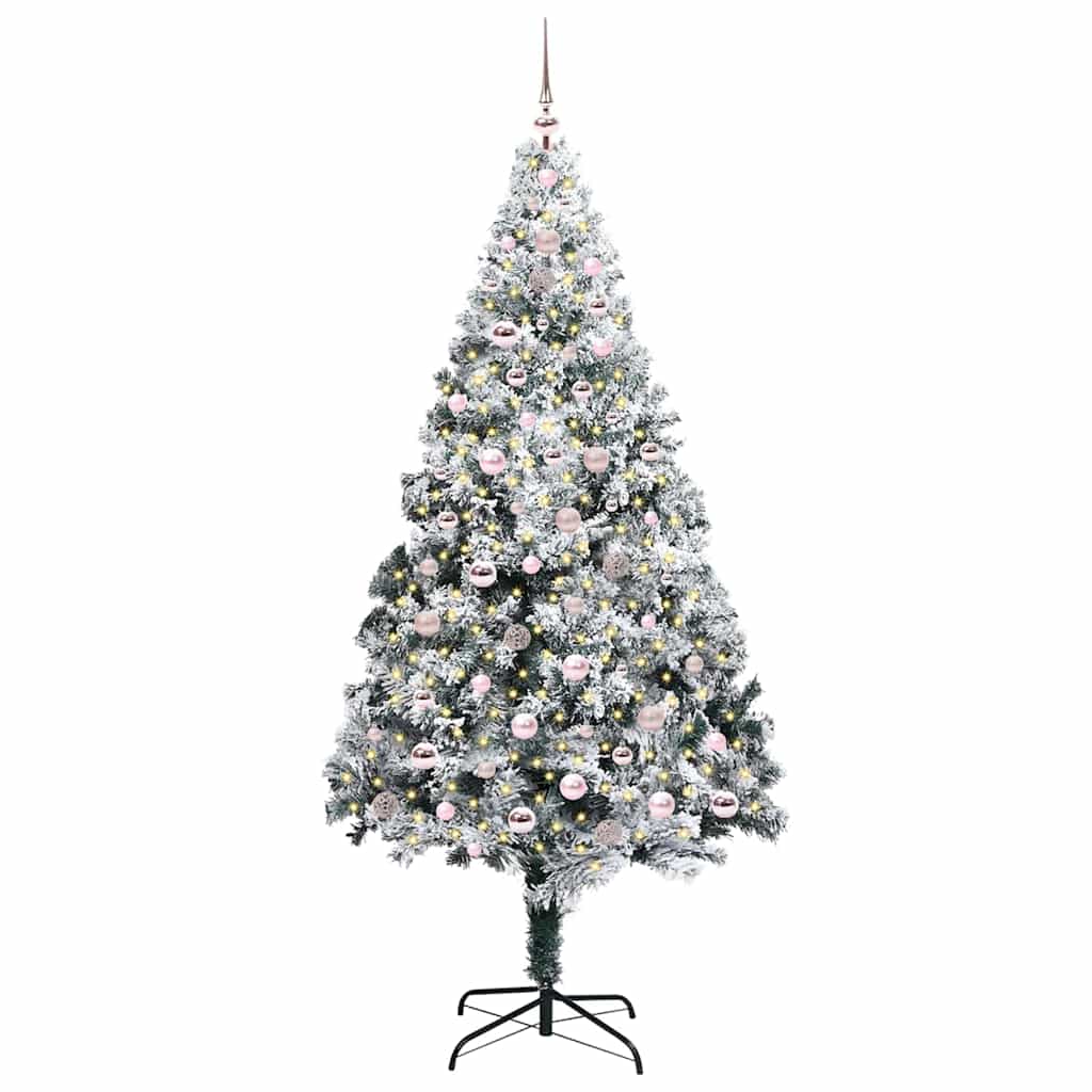 Artificial Christmas Tree with 300 LEDs with Stand White 240 cm