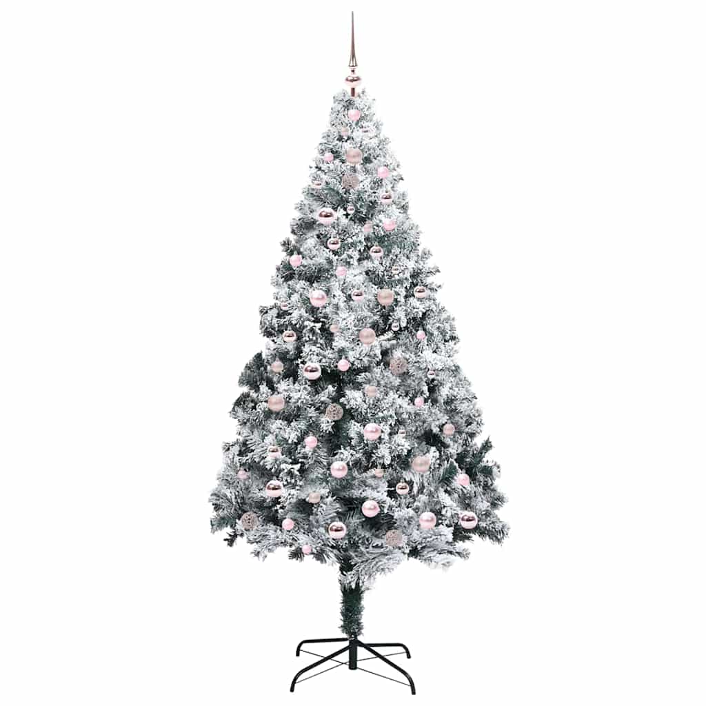 Artificial Christmas Tree with 300 LEDs with Stand White 240 cm