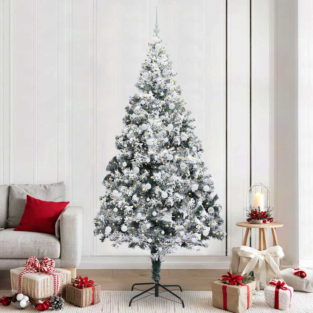 Artificial Christmas Tree with 300 LEDs with Stand White 240 cm